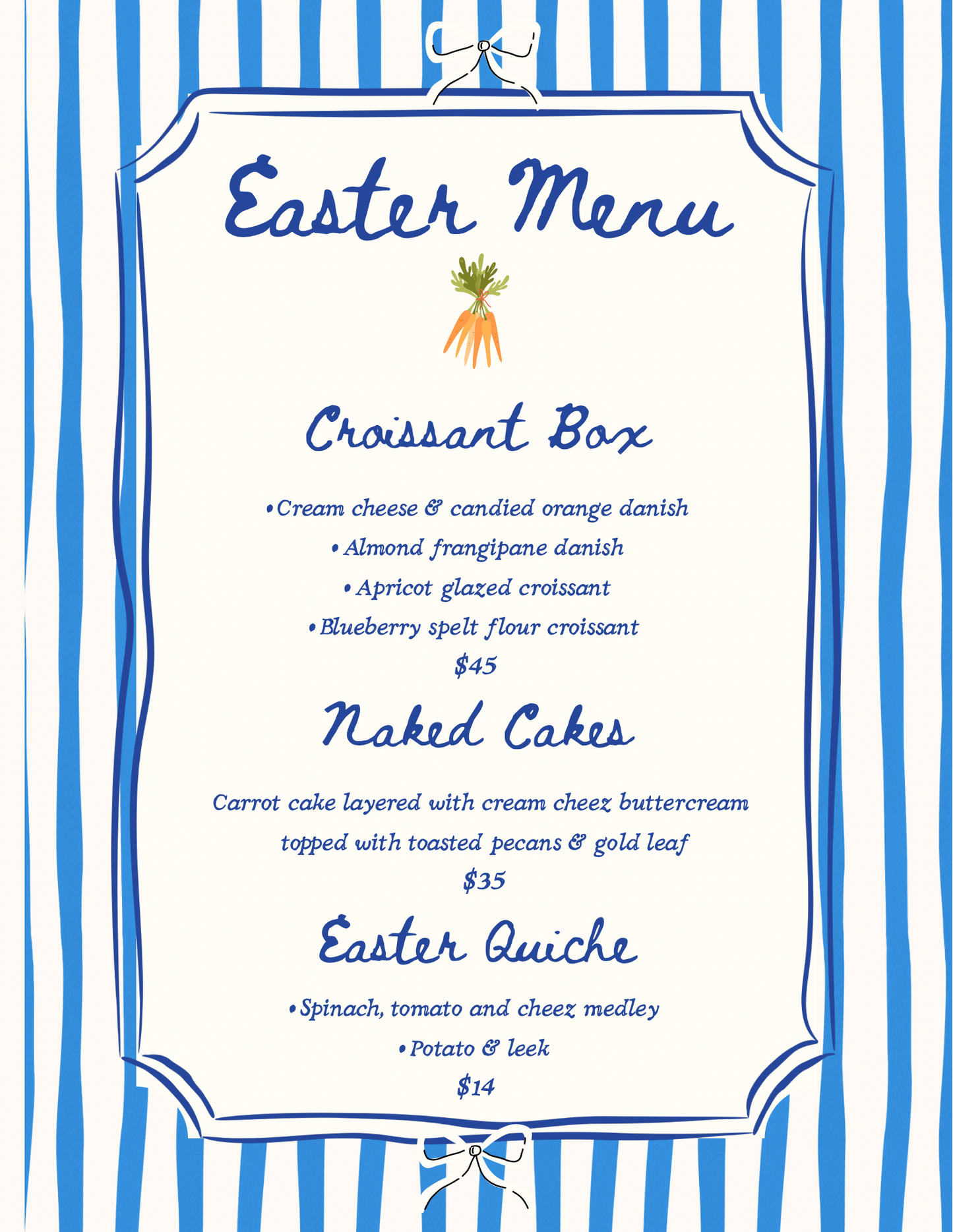 Easter Menu
